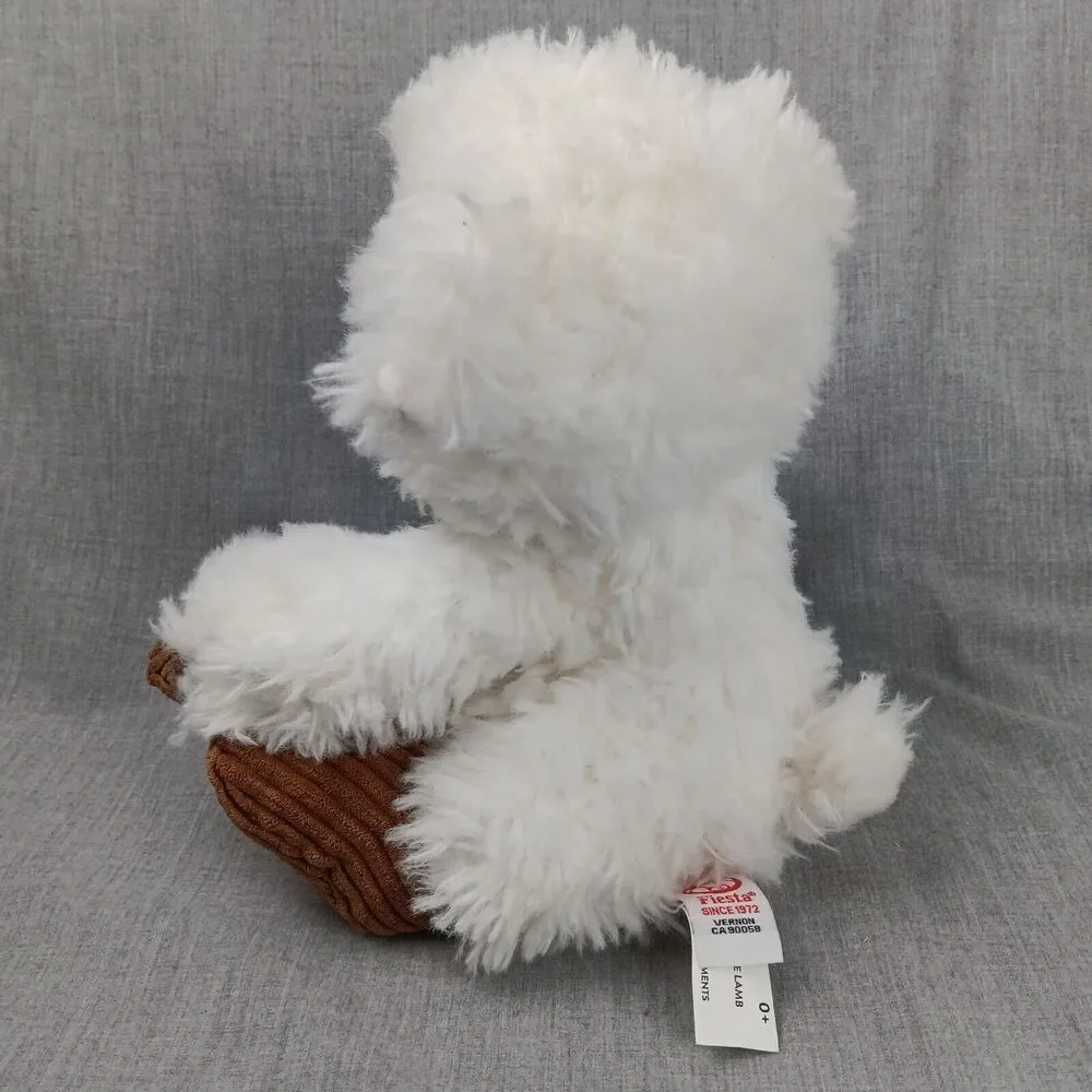 Fiesta Sitting Lamb  Plush Scruffy Jesus Loves Me on Foot Soft Stuffed Animal